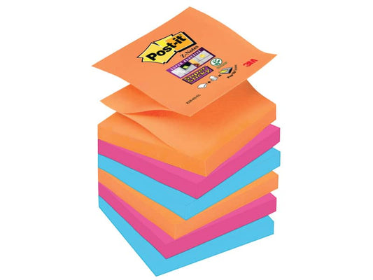 Foglietti riposizionabili Post-it® Ricarica Z-Notes Super Sticky assortiti Bangkok  6 bloc. da 90 ff - R330-6SS-EG