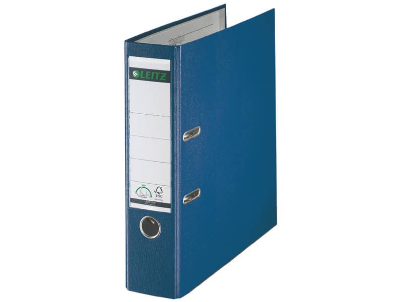 Registratore senza custodia Leitz 180° commerciale dorso 8 cm cartone rivestito in polipropilene blu - 10105035