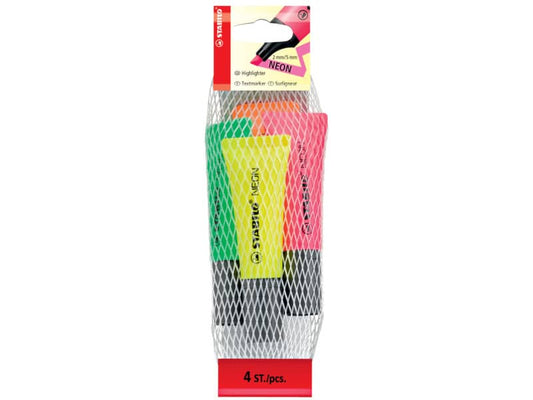 Evidenziatori Stabilo Neon assortiti retina da 4 - 72/4-1