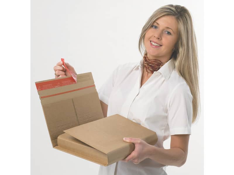 Scatola fustellata ColomPac in cartone ondulato f.to 38,8x28x10 cm avana - CP 020.14