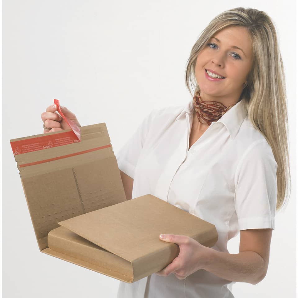 Scatola fustellata ColomPac in cartone ondulato f.to 38,8x28x10 cm avana - CP 020.14