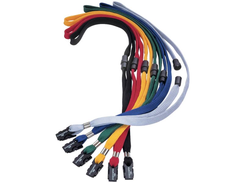 Cordoncino per portabadge DURABLE tessuto nero 10mm x 44cm  conf. 10 - 811901