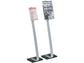 Espositore da terra DURABLE CRYSTAL SIGN STAND A4 argento metallizzato - 481823