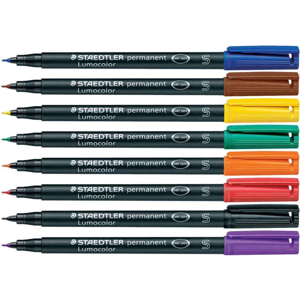 Penna a punta sintetica Staedtler Lumocolor permanent pen 313 S blu 313-3