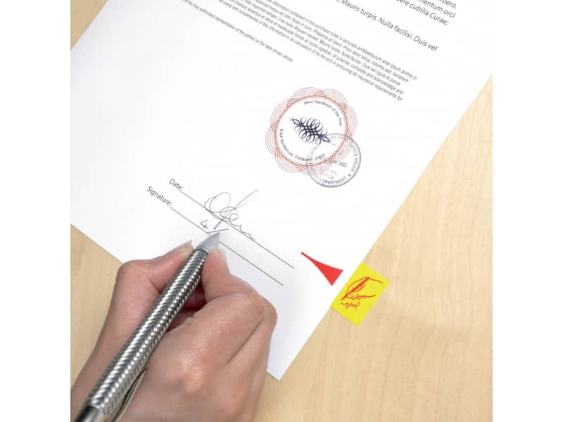 Segnapagina removibili Post-it® Index Medium "Firma qui" 50 fogli giallo 680-31