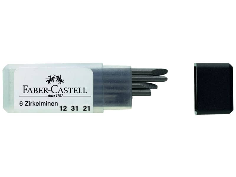 Mine per compasso Faber-Castell 2 mm H  astuccio da 6 - 123121