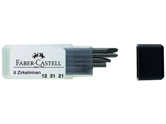 Mine per compasso Faber-Castell 2 mm H  astuccio da 6 - 123121