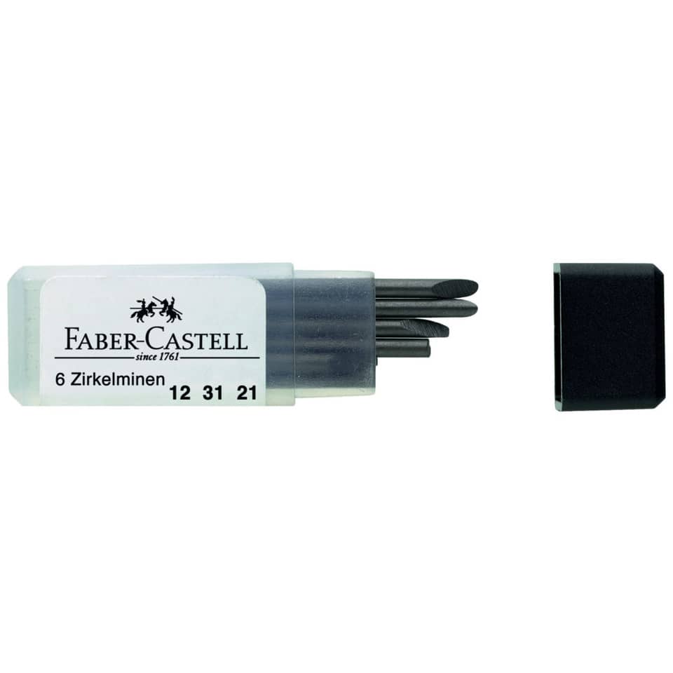 Mine per compasso Faber-Castell 2 mm H  astuccio da 6 - 123121