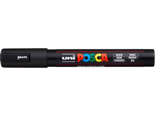 Marcatore a tempera POSCA Uni-Ball punta tonda 1,8-2,5 mm nero M PC5M N