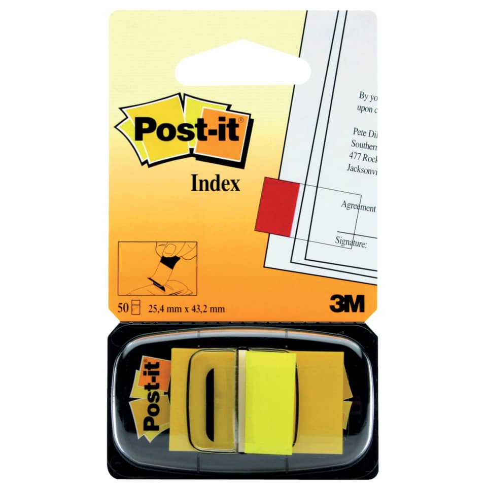 Segnapagina removibili Post-it® Index Medium con dispenser giallo 50 segnapagina - 680-5
