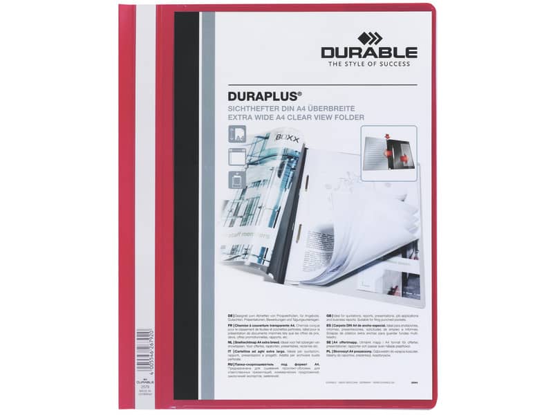 Cartellina ad aghi DURABLE DURAPLUS® A4 rosso 257903