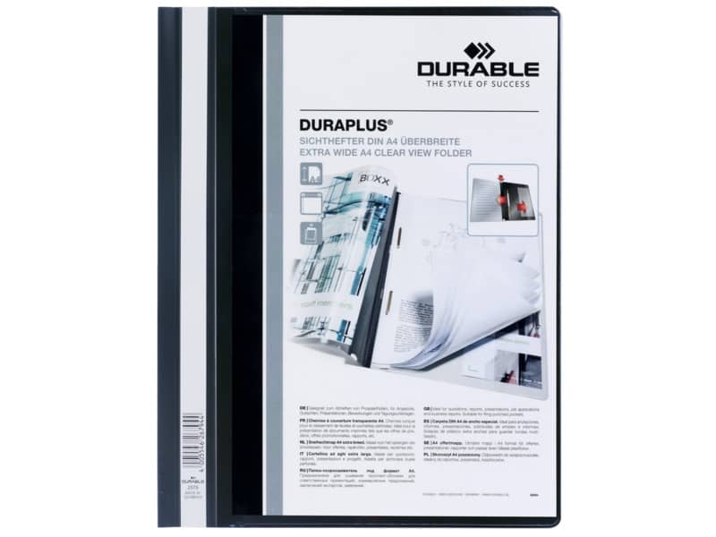 Cartellina ad aghi DURABLE DURAPLUS® A4 nero 257901