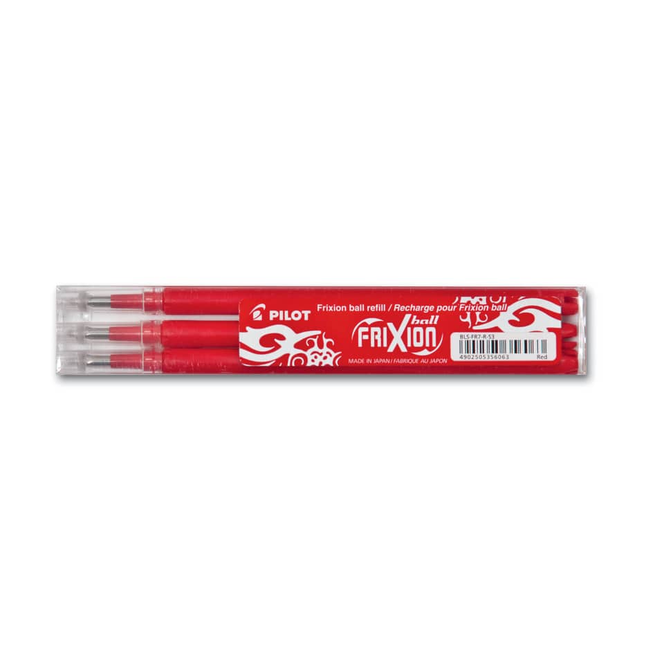 EC- Refill penne a sfera Pilot Frixion Ball e Clicker 0,7 mm rosso Set 3 pezzi - 006658