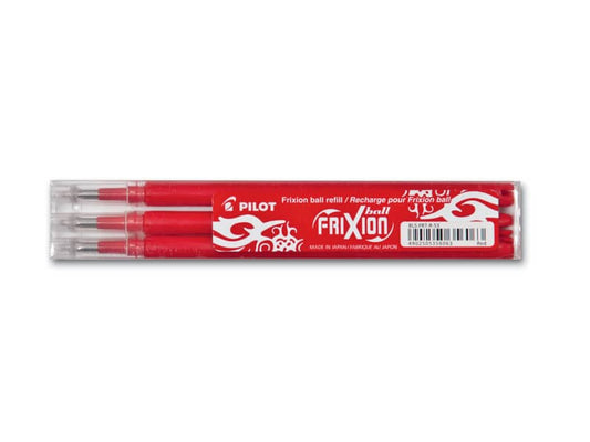 EC- Refill penne a sfera Pilot Frixion Ball e Clicker 0,7 mm rosso Set 3 pezzi - 006658