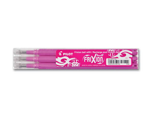 Refill penne a sfera Pilot Frixion Ball e Clicker 0,7 mm rosa Set 3 pezzi - 006648