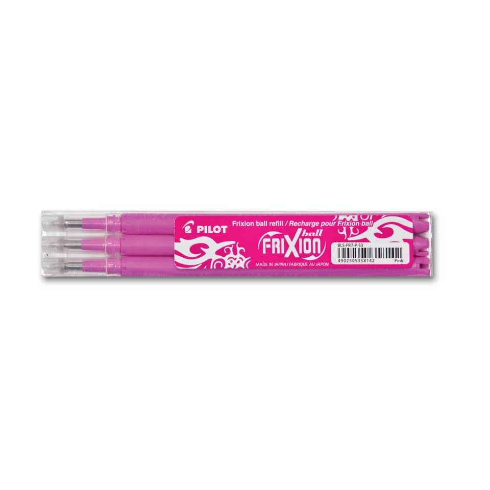 Refill penne a sfera Pilot Frixion Ball e Clicker 0,7 mm rosa Set 3 pezzi - 006648