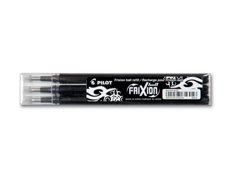 Refill penne a sfera Pilot Frixion Ball e Clicker 0,7 mm nero Set 3 pezzi - 006656
