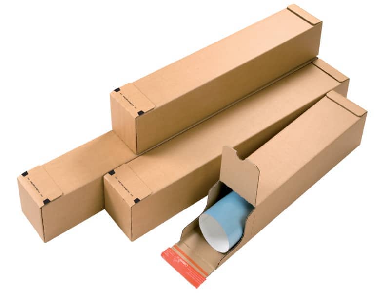 Tubo fustellato per spedizioni ColomPac in cartone ondulato 430×105/55×75 mm avana trapezoidale - 30000289