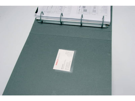 Tasche adesive portabiglietti Q-Connect ppl 60x95 mm trasparente apertura lato lungo conf. da 10 - KF27039