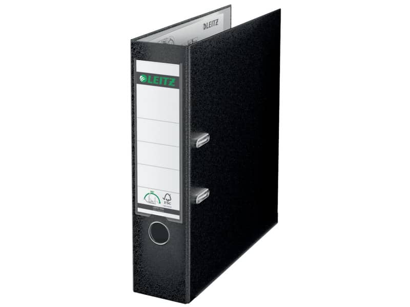 Registratore senza custodia Leitz 180° commerciale dorso 8 cm cartone rivestito in polipropilene nero - 10105095