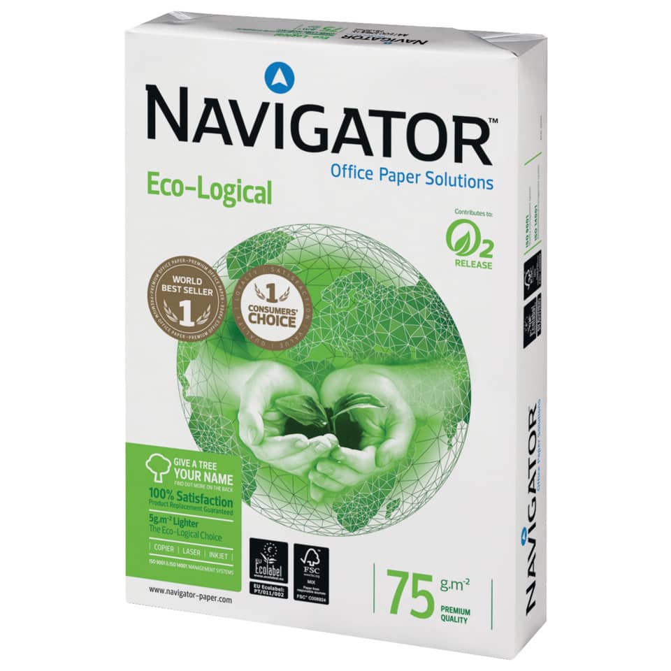 Carta per fotocopie A4 Navigator Ecological 75 g/m² Risma da 500 fogli - NEC0750088