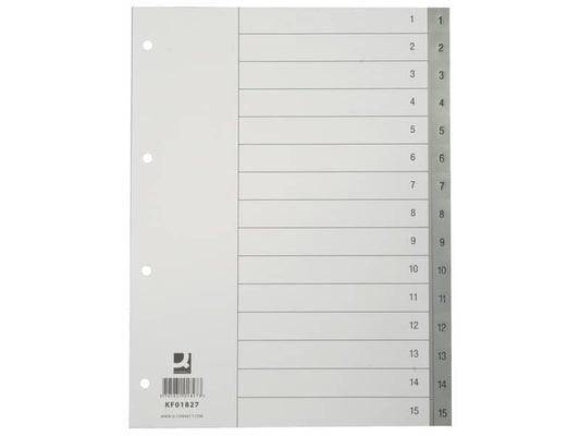 Divisore numerico Q-Connect grigio 22,5x29,7 cm ppl 1-15 KF01827