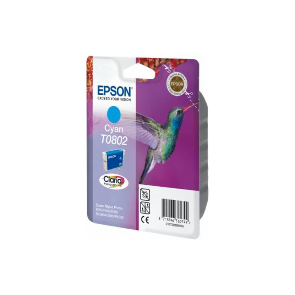 Cartuccia inkjet Colibrì T0802/blister RS Epson ciano C13T08024011