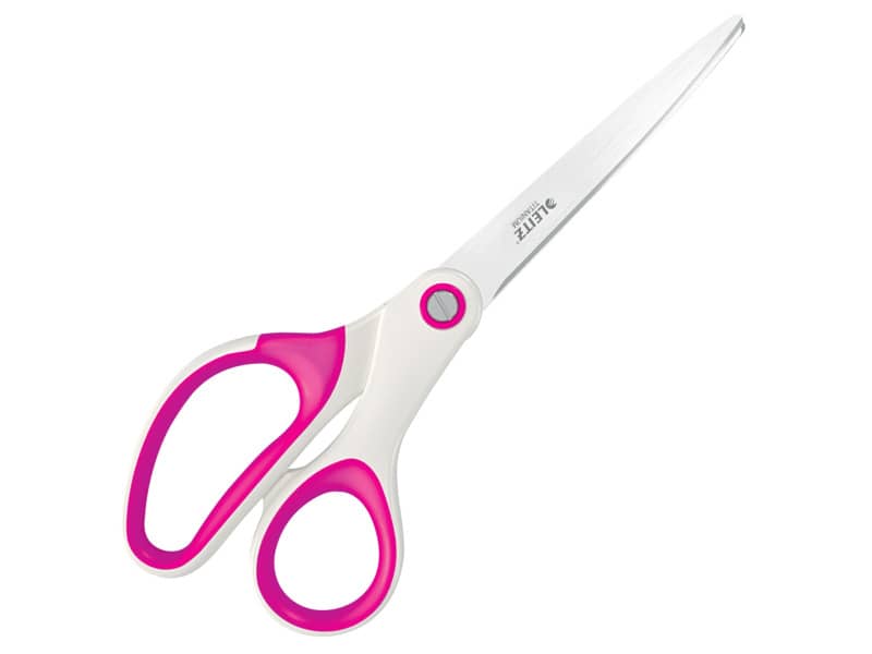 Forbici da ufficio Leitz WOW asimmetrica acciaio inox rivestito in titanio fucsia 20,5 cm - 53192123