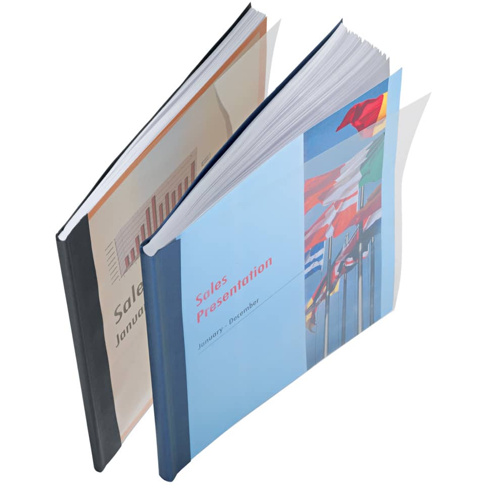 Copertina flessibile max 106-140 fogli Leitz impressBIND in PPL con dorso da 14 mm A4 blu  conf. da 10 - 74150035