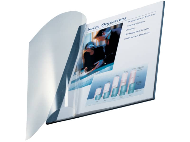 Copertina flessibile max 106-140 fogli Leitz impressBIND in PPL con dorso da 14 mm A4 blu  conf. da 10 - 74150035