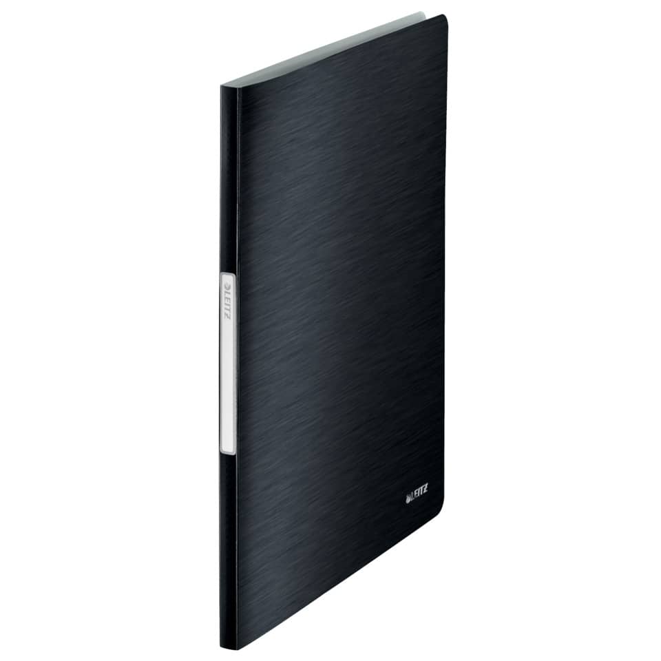 Portalistini a fogli fissi - 80 fogli Leitz STYLE in PPL con 40 buste A4 nero satin - 39590094