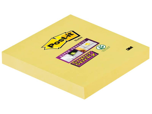 Foglietti riposizionabili Post-it® Super Sticky Notes 76x76 mm Giallo Canary™ blocchetto 90 ff - 654-12SSCY-EU