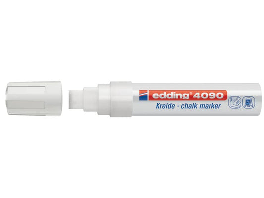 Marcatore a gesso liquido edding 4090 punta scalpello 4-15 mm bianco 4-4090049
