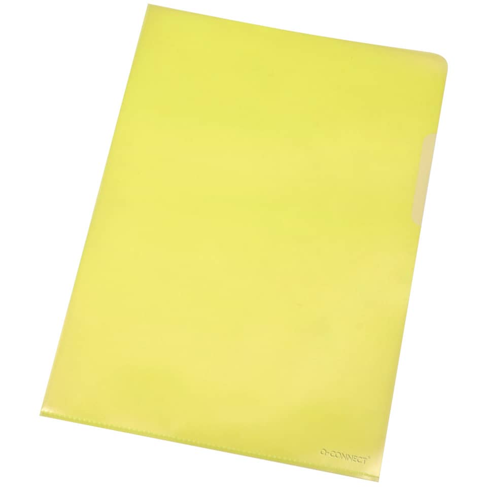 Cartellina a L Q-Connect ppl ecologico A4 giallo conf. da 100 - KF00308