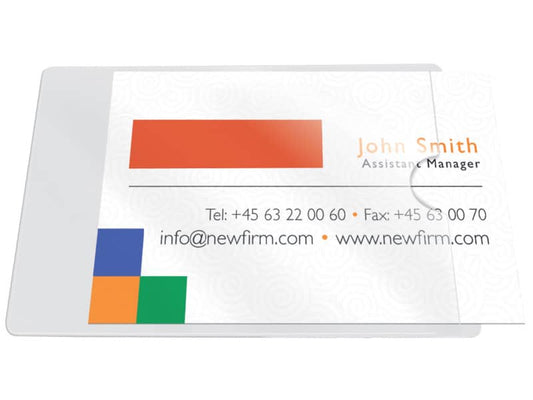 Tasche adesive portabiglietti Q-Connect ppl 60x95 mm trasparente apertura lato corto conf. da 10 - KF27038