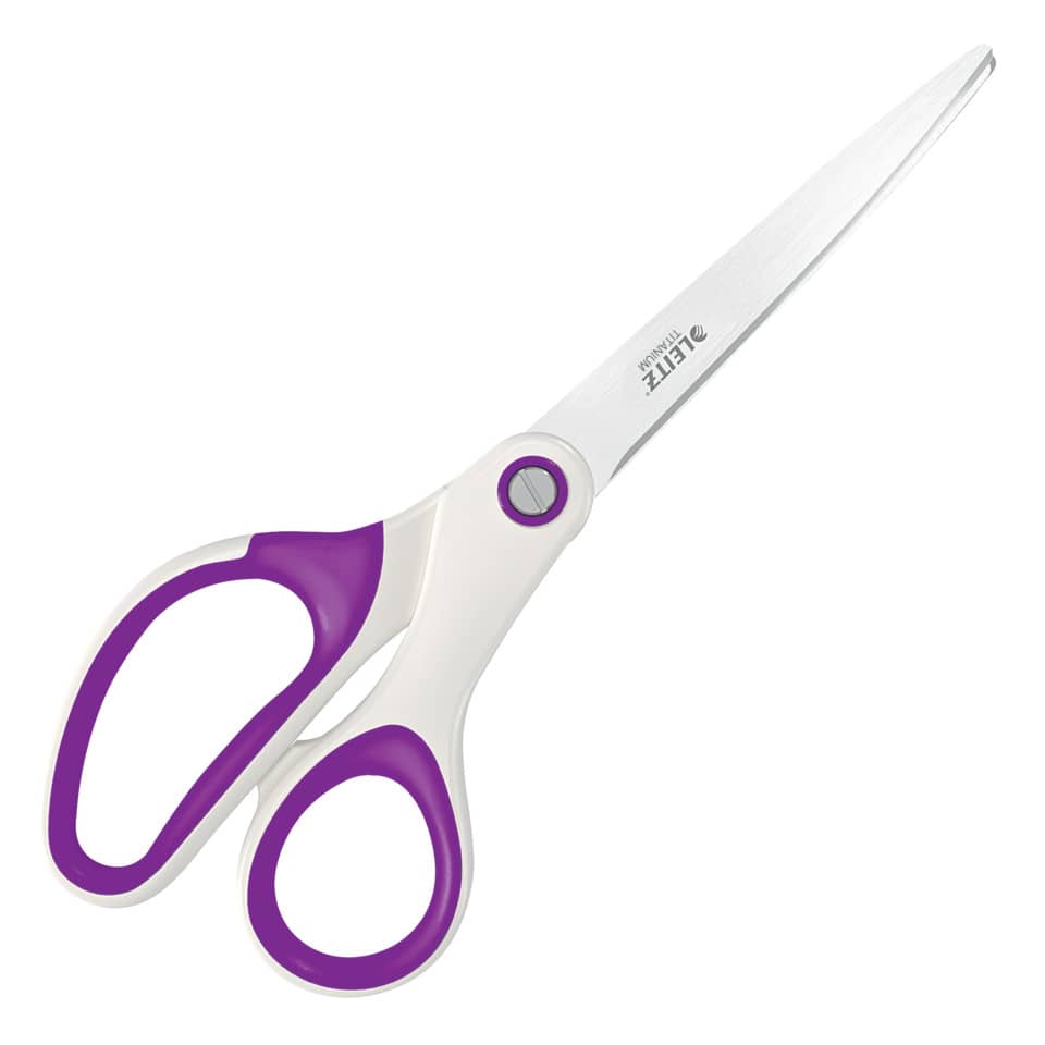Forbici da ufficio Leitz WOW asimmetrica acciaio inox rivestito in titanio viola metallizzato 20,5 cm - 53192062