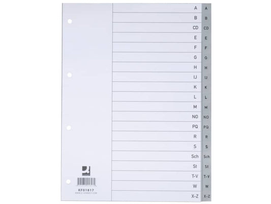 Divisori alfabetici Q-Connect A-Z 22,5x29,7 cm grigio 20 pagine KF01817