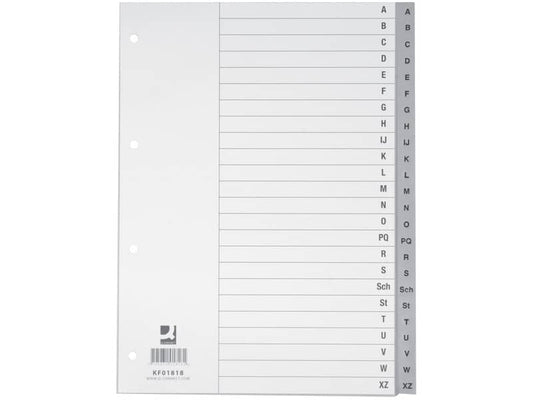 Divisori alfabetici Q-Connect A-Z 22,5x29,7 cm grigio 24 pagine KF01818