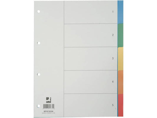 Divisori neutri Q-Connect tasti colorati 5 fogli KF01834