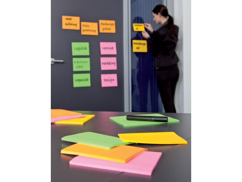 Foglietti riposizionabili Post-it® Super Sticky Meeting Notes Large assortiti conf. 4 blocchetti da 45 ff - 6845-SS EU