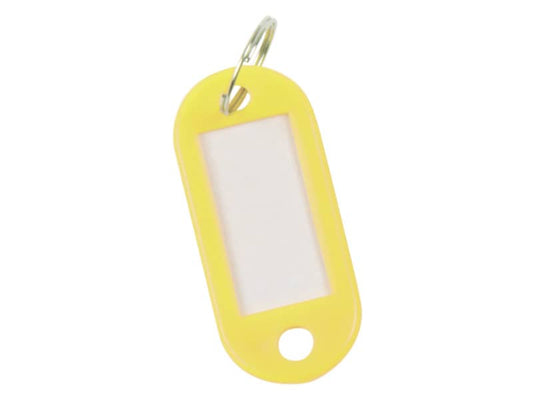 Targhetta portachiavi Q-Connect standard in plastica 5x2,2 cm giallo/arancio Confezione da 10 pezzi - KF10873