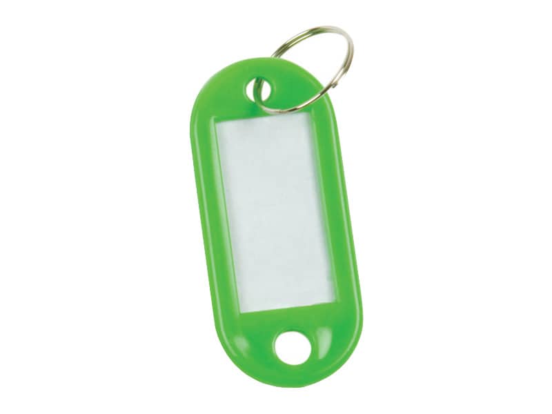 Targhetta portachiavi Q-Connect standard in plastica 5x2,2 cm verde Confezione da 10 pezzi - KF10871