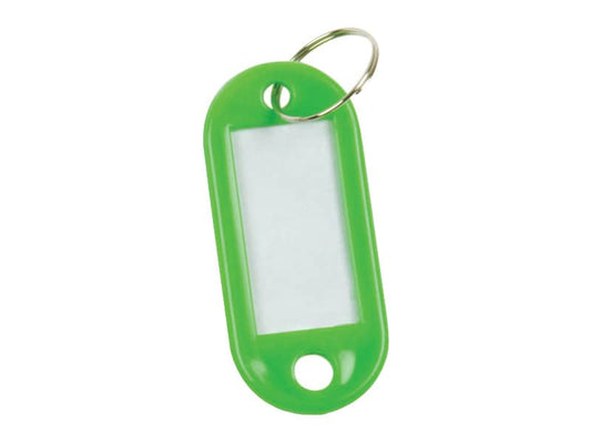 Targhetta portachiavi Q-Connect standard in plastica 5x2,2 cm verde Confezione da 10 pezzi - KF10871