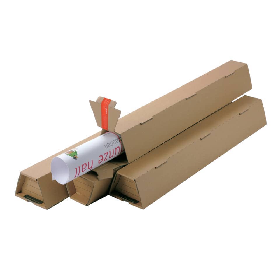 Tubo fustellato per spedizioni ColomPac in cartone ondulato 430×105/55×75 mm avana trapezoidale - 30000289