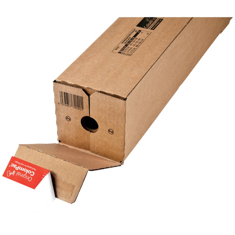 Tubo fustellato per spedizioni ColomPac in cartone ondulato 430×105/55×75 mm avana trapezoidale - 30000289