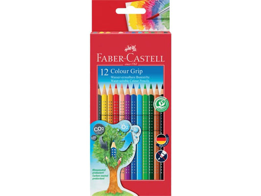 Matite colorate Faber-Castell Colour Grip assortiti astuccio da 12 - 112469