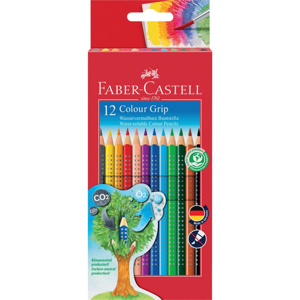 Matite colorate Faber-Castell Colour Grip  assortiti astuccio da 12 - 112469