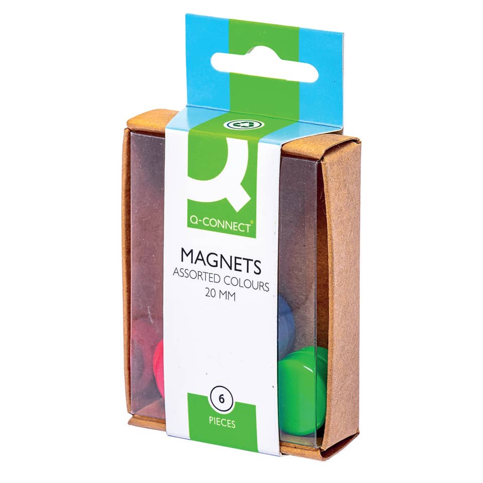 Magneti per lavagne bianche Q-Connect assortiti 20 mm conf. da 6 - KF02040