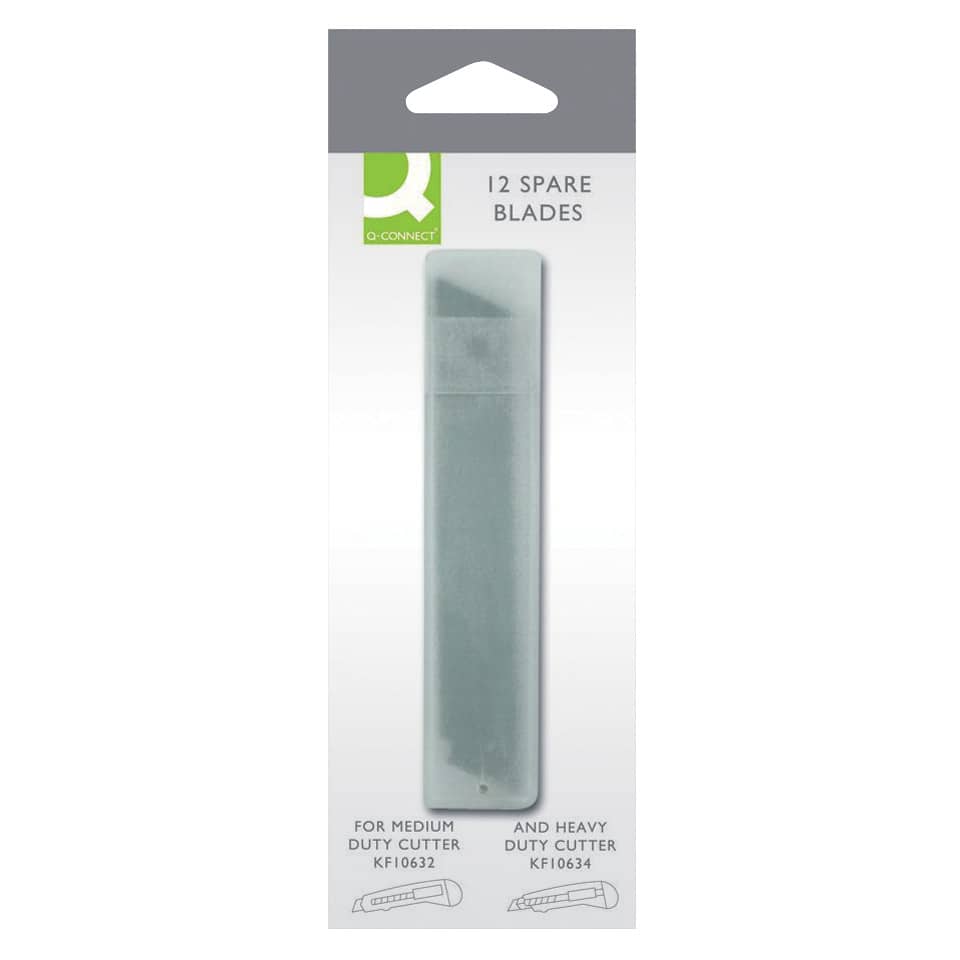 Lame di ricambio per cutter Q-Connect 18 mm confezione da 12 pezzi - KF10636