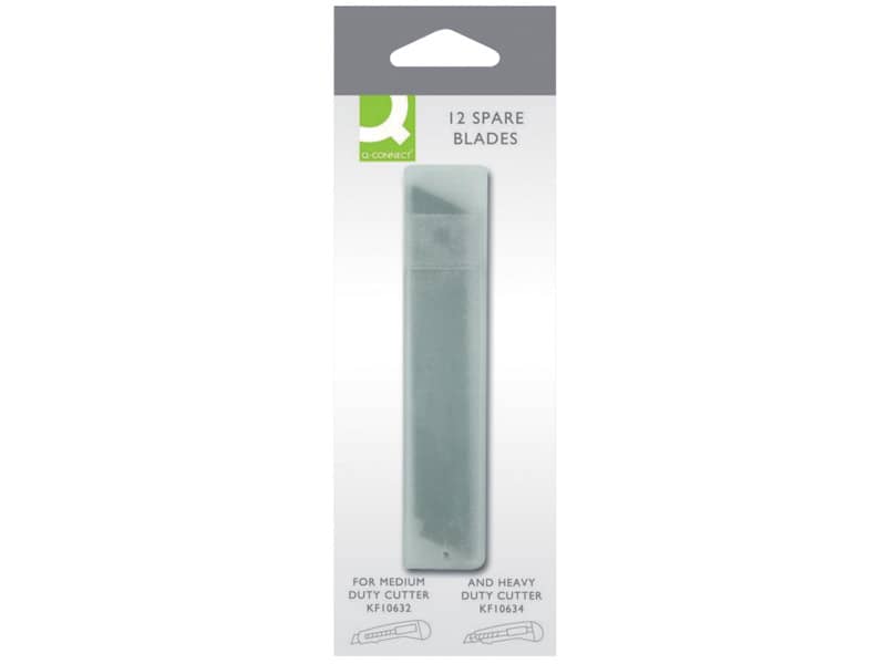 Lame di ricambio per cutter Q-Connect 18 mm confezione da 12 pezzi - KF10636